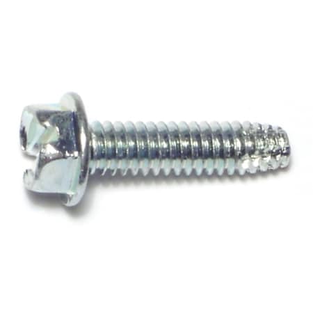 Midwest Fastener Sheet Metal Screw, 1/4" x 1 in, Zinc Plated Steel Flange Hex Head External Hex Drive, 15 PK 67705